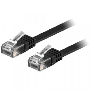 U/UTP Cat6 patchkabel, flat, 0,5m, 250MHz, svart TP-60S-FL
