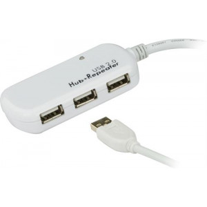 Aktiv USB 2. 0 förlängningskabel med inbyggd hubb för fyra enheter, 12m. UE2120H