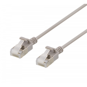 U/FTP Cat6a patchkabel, slim, 3,8mm i diameter, 1,5m, grå UFTP-1030