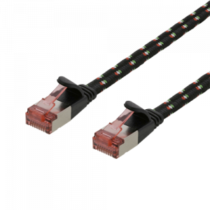 Tough Flat CAT.6A U/FTP Patch-kabel, 32AWG, 1m, svart UFTP-2311