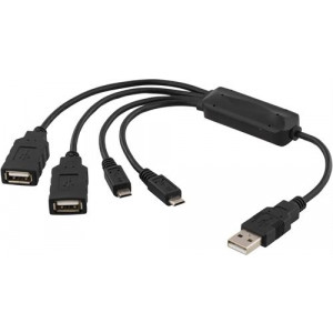 USB Hubb - USB A till USB A + micro USB 2+2 port