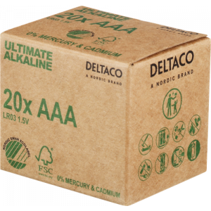 Ultimate Alkaline AAA-batteri, Svanenmärkt, 20-pack bulk ULTB-LR03-20P