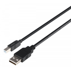 USB 2.0 kabel USB-A hane - USB-B hane, LSZH, 1m, svart USB-210S-LSZH