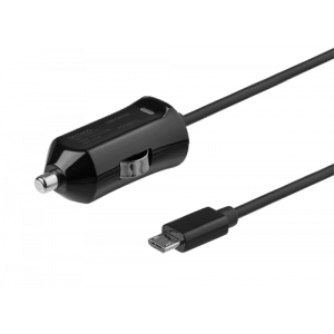 12/24 V USB-billaddare med mikro-USB kabel 1 m, 2. 4 A, 12 W, svart USB-CAR129