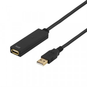PRIME USB förlängningskabel, aktiv, USB 2.0, 3m, svart USB2-EX3M