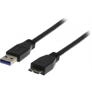 DELTACO USB 3.0 kabel, Typ A ha - Typ Micro B ha, 0,5m, svart