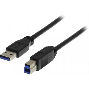 USB 3.0 kabel, Typ A hane - Typ B hane, 2m, svart USB3-120S