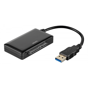 USB till SATA adapter för 2,5" och 3,5" HDD/SSD diskar, svart USB3-SATA6G2