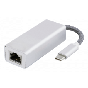 USB-C nätverksadapter, Gigabit, RJ45, vit påse, silver USBC-1080