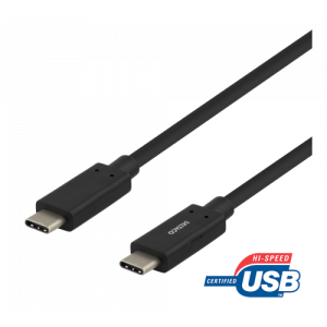 USB-C-kabel, 0,5m, USB 3.1 Gen 2, 10 Gbps, 60W, svart USBC-1121M