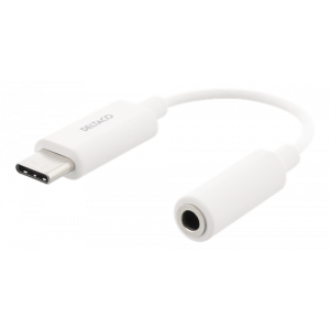 USB-C Adapter till 3,5mm stereo, aktiv, 11cm, vit