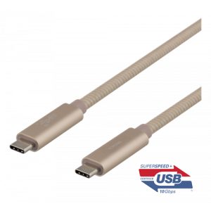 USB-C SuperSpeed-kabel, 0,5m, USB 3. 1 Gen 2, 10 Gbps, 100W, guld USBC-1421M