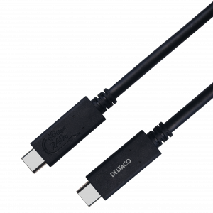 USB4 gen3, USB-C - USB-C, 5A EPR, svart, 0,8m USBC-4008