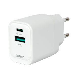 USB GaN wall charger 1x USB-A 18 W, 1x USB-C PD 35 W, PPS USBC-AC159