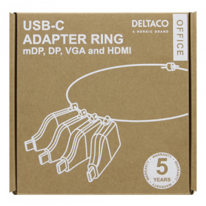 Office, USB-C ADAPTER RING, mDP, DP, VGA, HDMI, svart USBC-AR1