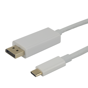 USB-C - DisplayPort cable, 4K UHD, gold plated, 2m, white USBC-DP200A