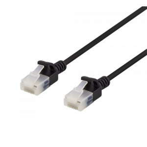 U/UTP Cat6a patchkabel, slim, 3,5mm i diameter, 1,5m, svart UUTP-1037