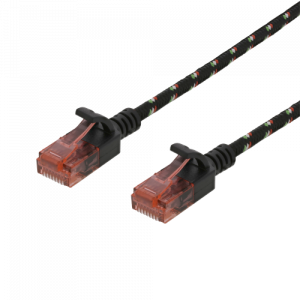Tough Slim CAT.6A U/UTP-kabel, flertrådig, 3,8mm, 0,5m, svart UUTP-1310