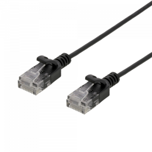 Ultra Slim U/UTP Cat.6 patchkabel, 2.6mm, 2m, svart UUTP-1403