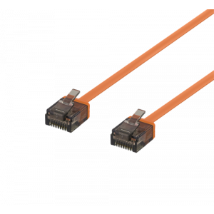 U/UTP Cat6a patchkabel, flat, 1mm tjock, 1m, orange UUTP-2024