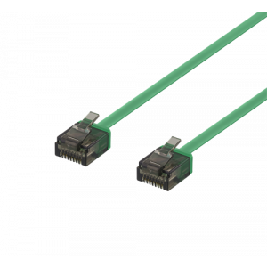 U/UTP Cat6a patchkabel, flat, 1mm tjock, 2m, grön UUTP-2042