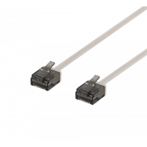 U/UTP Cat6a patchkabel, flat, 1mm tjock, 3m, grå UUTP-2050