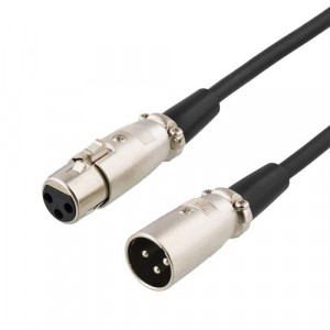 Audiokabel, XLR, 3-pin ha - 3-pin ho, 2m, svart