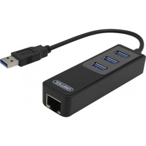 DELTACO NĆ¤tverksadapter USB-A. 3x USB-A