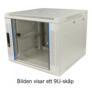 System Z, 19" väggskåp, 9U, 600x600, glasdörr fram och svängöppning bak, 60kg last, vit ZS66096000