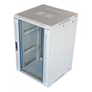 System Z, 19" väggskåp, 18U, 600x600, glasdörr fram, 60kg last, vit ZS66186000