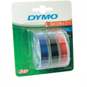 Dymo Präglingstape 9mm x 3m märktejp svart/blå/röd
