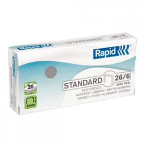 Häftklammer 26/6 standard 5000st Rapid