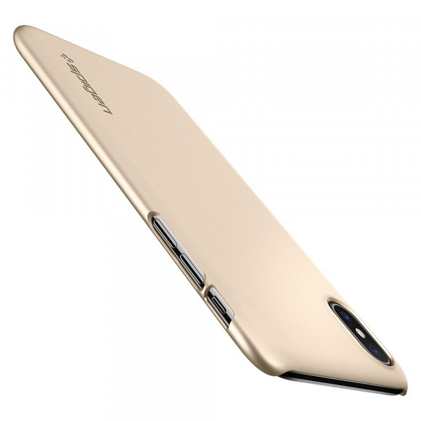 Super tunnt skal Spigen Thin Fit Case till iPhone X (2017) - Champagne Gold 057CS22111