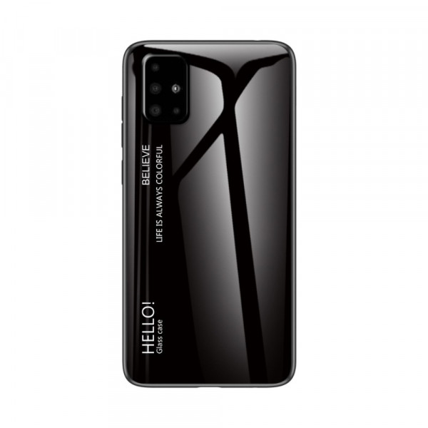 Skal - Samsung Galaxy A51 Skal i Härdat Glas Svart 101223902A