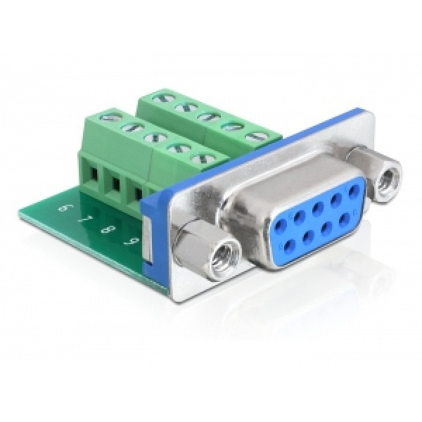 DeLOCK 65268 kabeladaptrar Sub-D 9 pin Terminal block 10 pin Grön