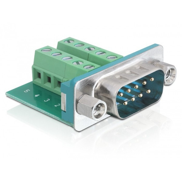 DeLOCK Sub-D 9-p M 9-p D-Sub M Grön, Silver kabelkontakter