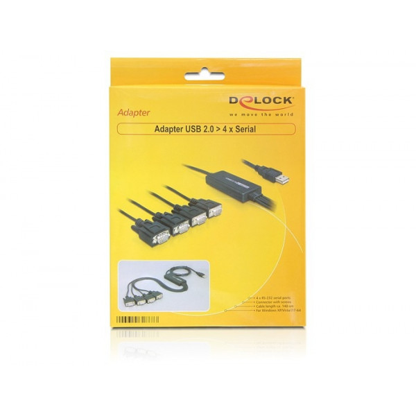 DeLOCK 61887 kabeladaptrar USB 2.0 RS-232 Svart