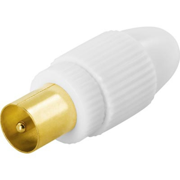 Deltaco DEL-664 1x 9.5mm M Guld, Vit kabelkontakter