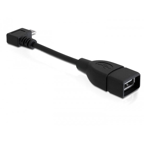 DeLOCK 83104 USB-kablar 0,11 m Micro-USB B USB A Hane Hona Svart
