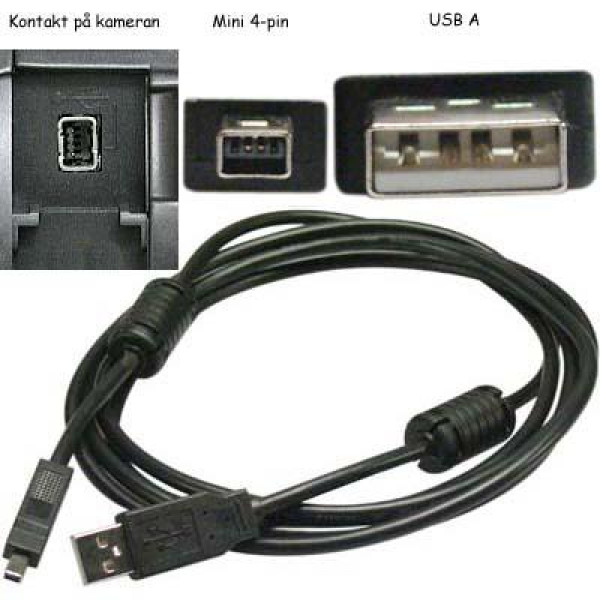 Kabel USB 2.0 A ha - Mini B för Fuji