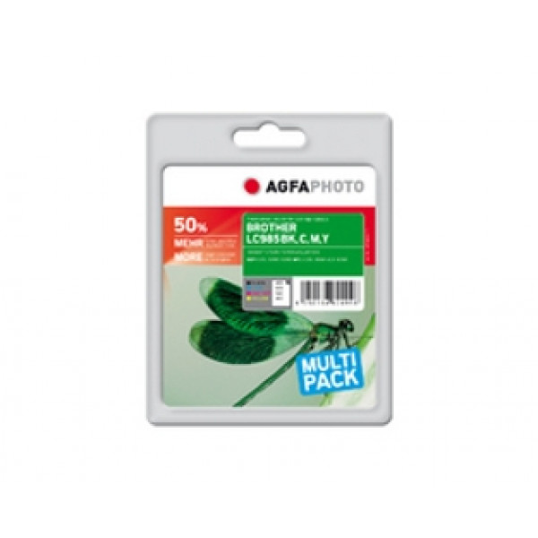 AgfaPhoto APB985SETD bläckpatroner Svart, Cyan, Magenta, Gul Flerpack 4 styck