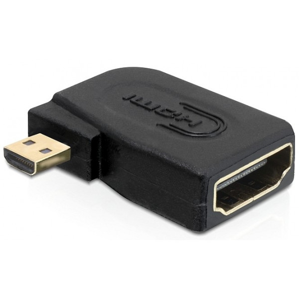 DeLOCK HDMI A/micro-D 19-p HDMI-A F 19-p micro HDMI-D M Svart