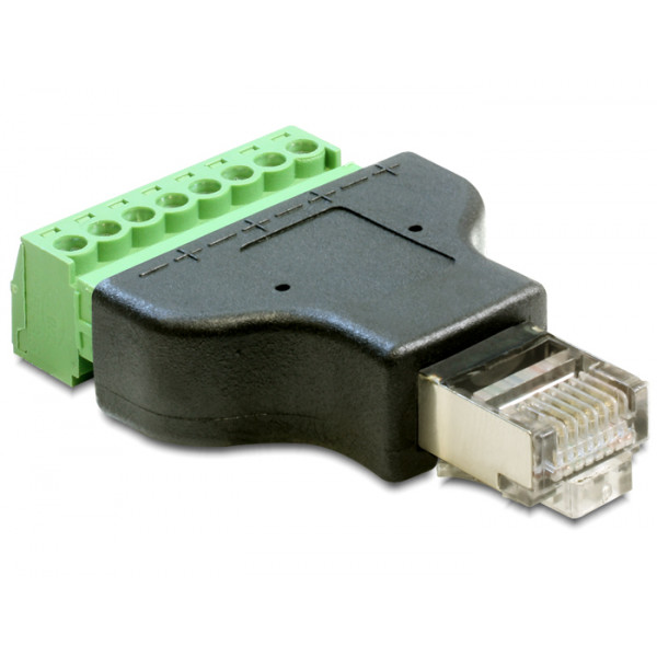 DeLOCK 65389 kabeladaptrar RJ45 8p Svart, Grön