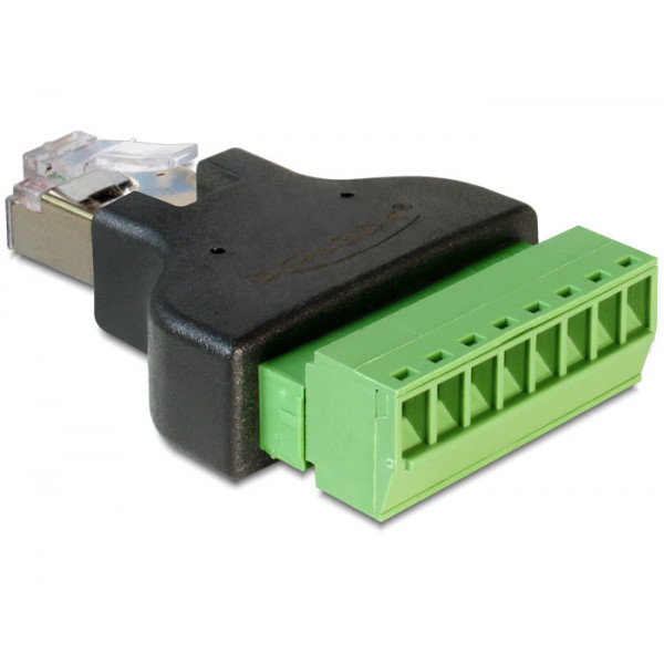 DeLOCK 65389 kabeladaptrar RJ45 8p Svart, Grön