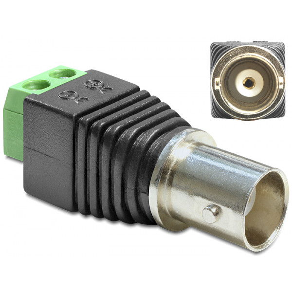 DeLOCK 65416 kabeladaptrar BNC 2p Svart, Grön, Silver
