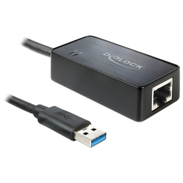 DeLOCK 62121 kabeladaptrar USB3.0-A RJ45 Svart