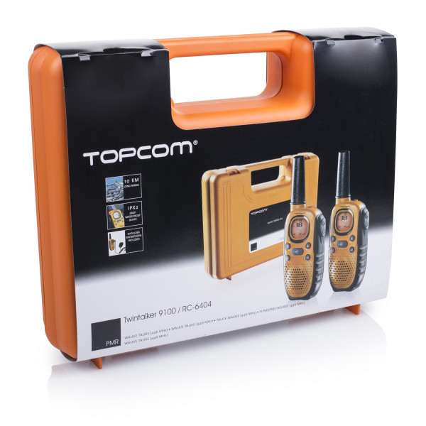 Topcom RC-6404 tvåvägsradio 8 kanaler 446 MHz Svart, Orange