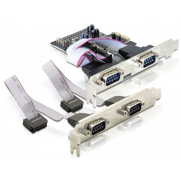DeLOCK 4 x serial PCI Express card nätverkskort/adapters