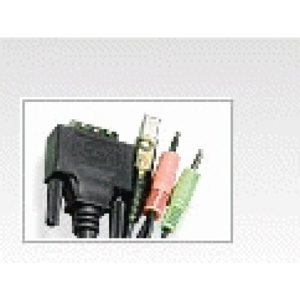 Aten 6ft USB DVI-D Single Link KVM-kablar Svart 1,8 m
