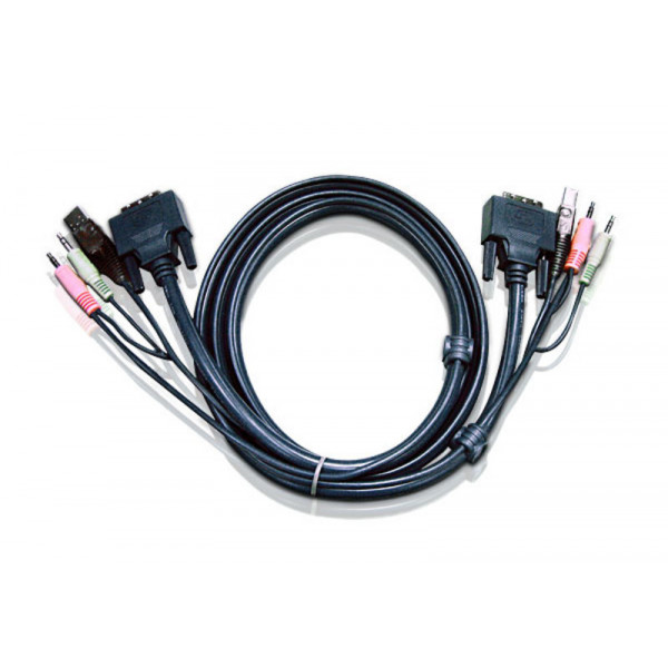 Aten 2L7D02UD KVM-kablar Svart 1,8 m
